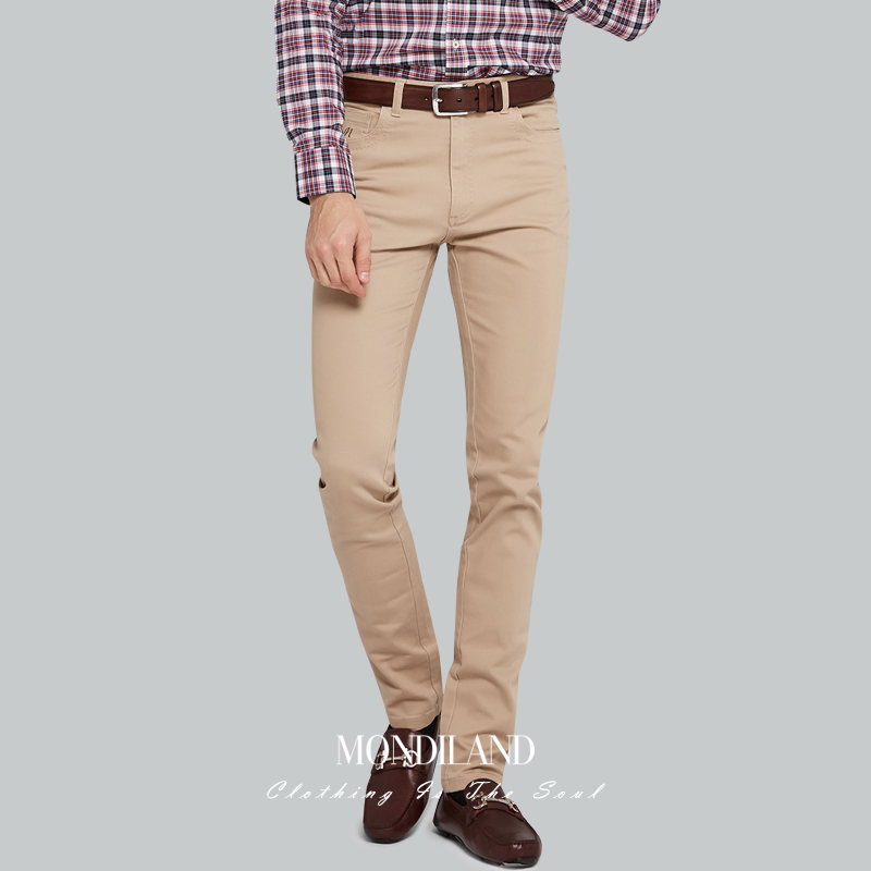 麦迪商务卡其色休闲裤薄款