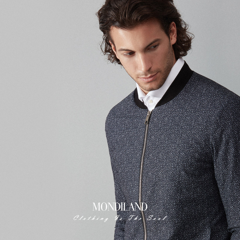 麦迪莱登秋季新款男士棒球领夹克