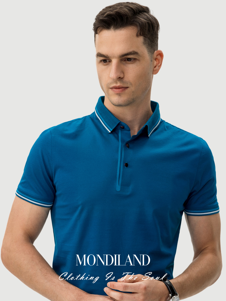 麦迪莱登夏季桑蚕丝polo衫真丝棉