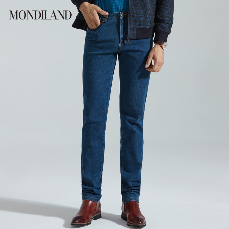 麦迪莱登夏季薄款弹力蓝色牛仔裤