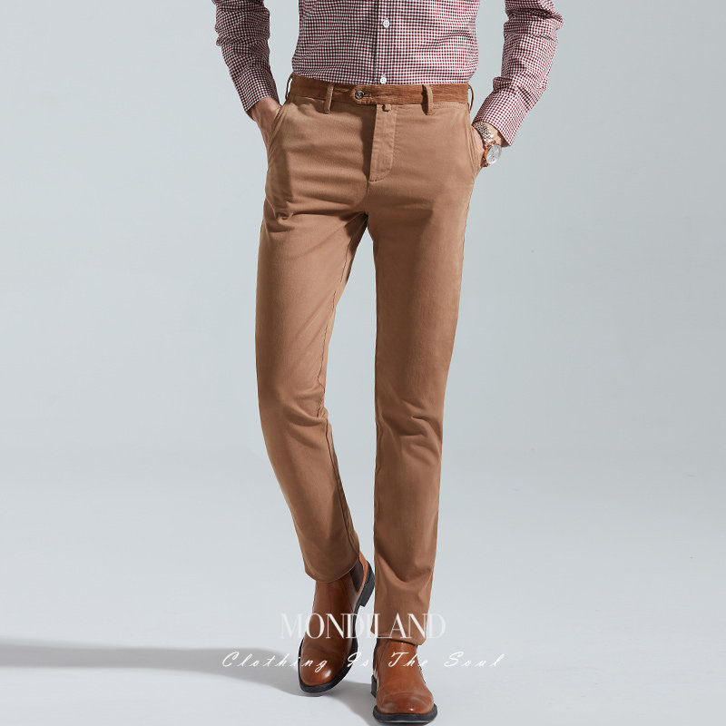 麦迪莱登卡其色商务休闲秋季厚款