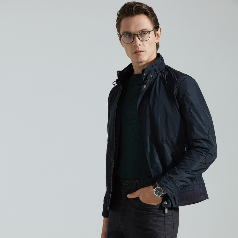 麦迪莱登短款商务休闲立领夹克