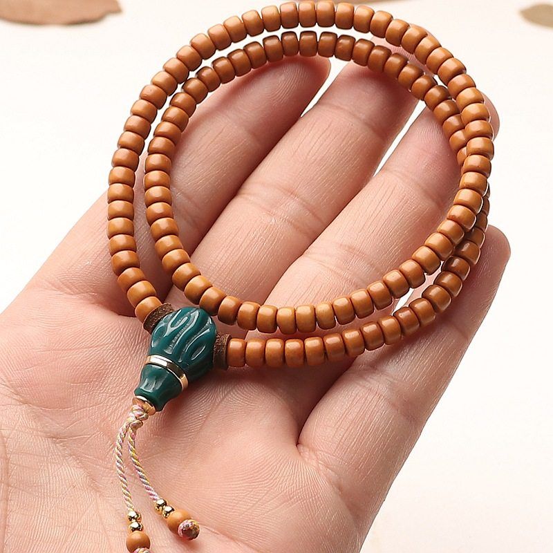 收藏级手持非核尖橄榄核手工打磨直切老型桶珠手串手持款文玩藏传