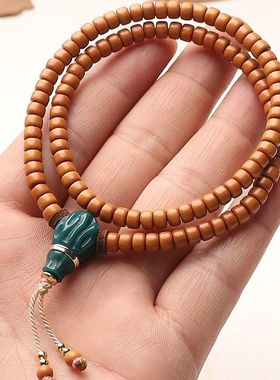 收藏级手持非核尖橄榄核手工打磨直切老型桶珠手串手持款文玩藏传