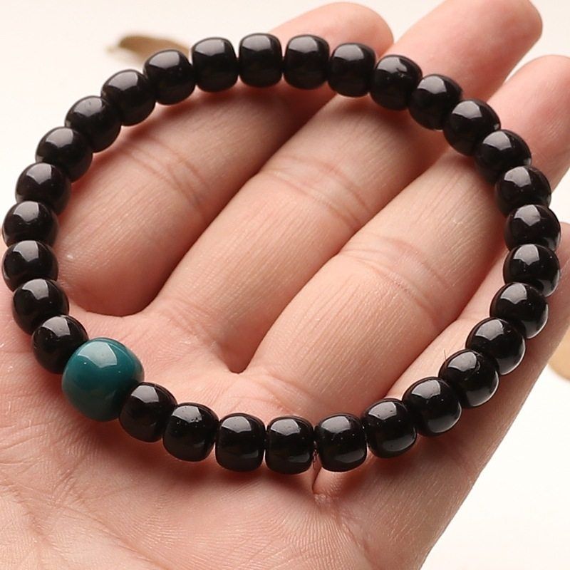 老料印尼原生态椰蒂单圈手串直切药片散珠老型桶珠雪巴文玩手链男