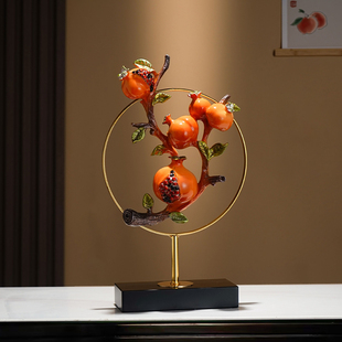 新中式多子多福石榴摆件创意客厅电视柜装饰品开业乔迁之喜礼物