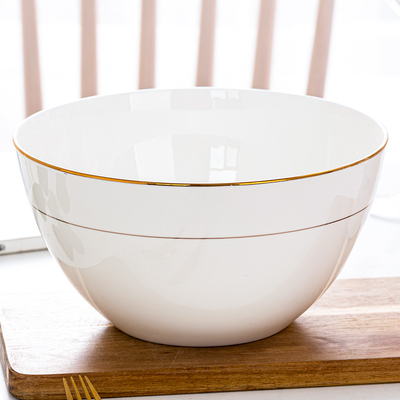 速发大汤碗家用面瓷大碗特大号金边白瓷碗创意个性日陶骨瓷汤式碗