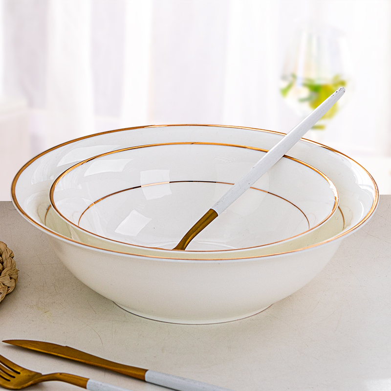 斗碗家用9寸陶瓷斗笠日式沙拉