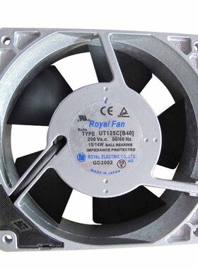 全新日本Royal Fan UT125C[B40] 12038 15/14W耐高温散热风扇200V