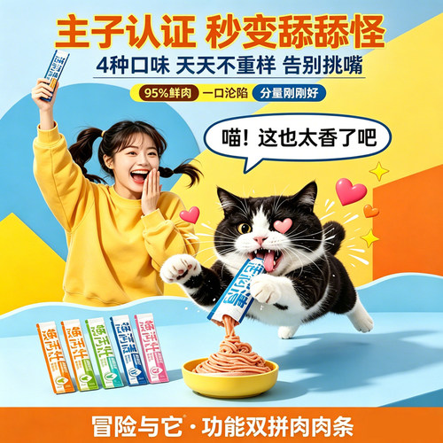 猫条100支整箱零食营养补水发腮