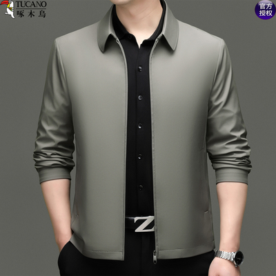 啄木鸟中年男士商务抗皱夹克