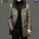 中长款 新款 连帽90%鸭绒保暖外套 休闲羽绒服秋冬季 啄木鸟中年男士