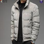 啄木鸟商务休闲轻薄棉服中年男士 秋冬白鸭绒立领修身 保暖棉衣外套