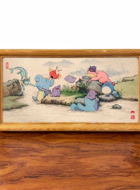 《百变万象图》中国风宝可梦百变怪周边新潮创意国画装饰画摆件