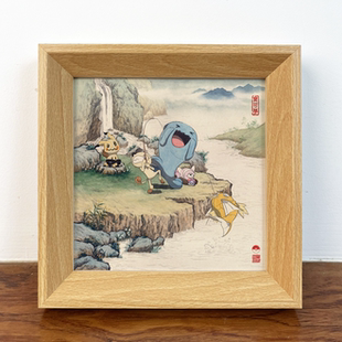 《金色传说》喵喵钓鱼果然翁谜拟Q童偶熊宝可梦创意高清喷绘摆台