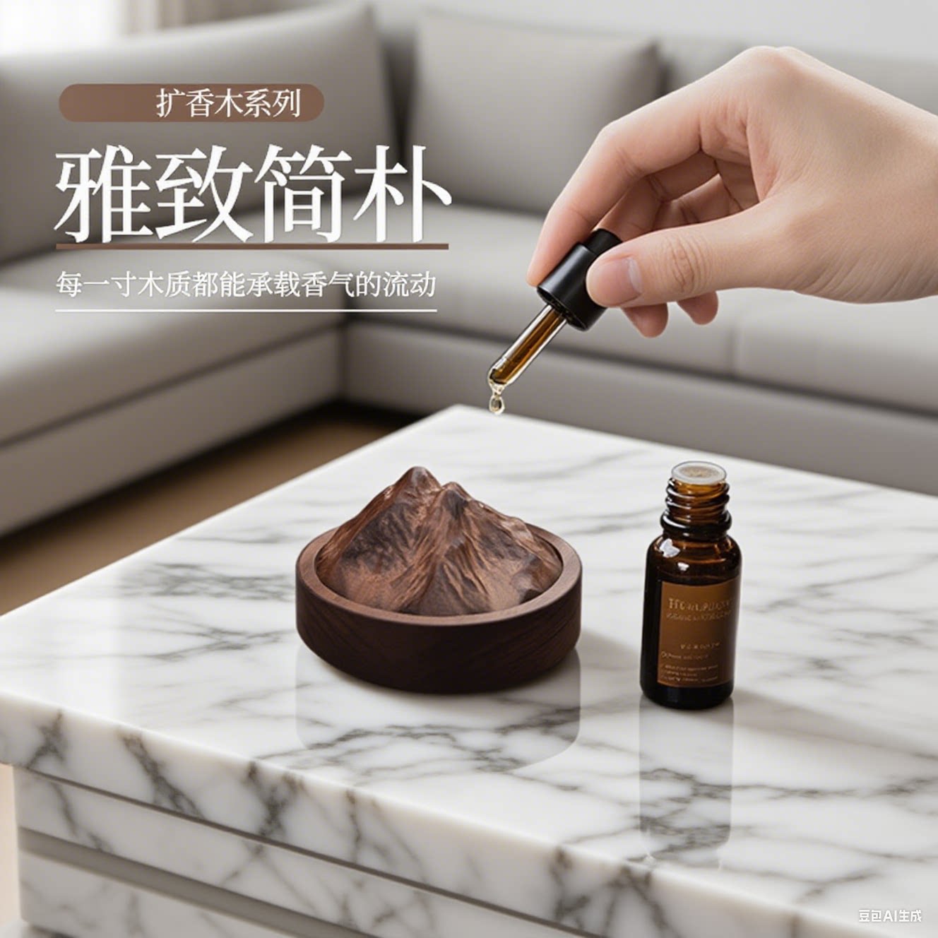 昆仑山扩香木黑胡桃木火山扩香器精油车载香薰卧室桌面摆件散香器