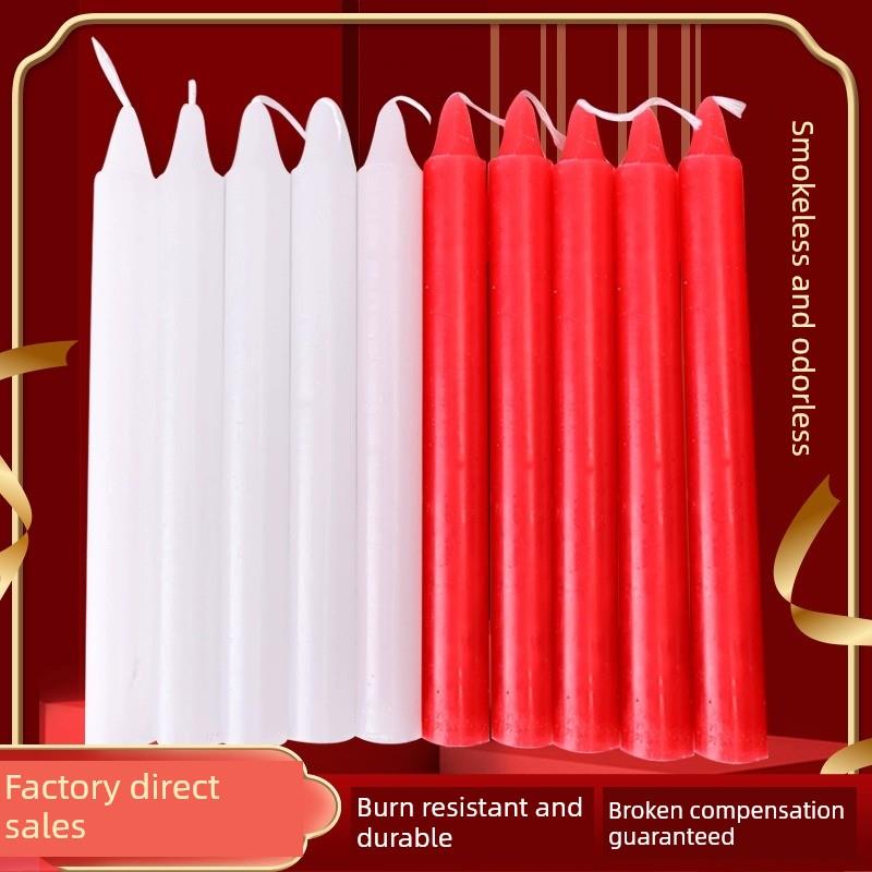 红白蜡烛，家用照明，停电，紧急无烟和耐燃，祭神日用标准蜡烛，