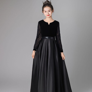 少女童小提琴大提琴音乐会演奏钢琴演出晚礼服儿童古筝长款公主裙