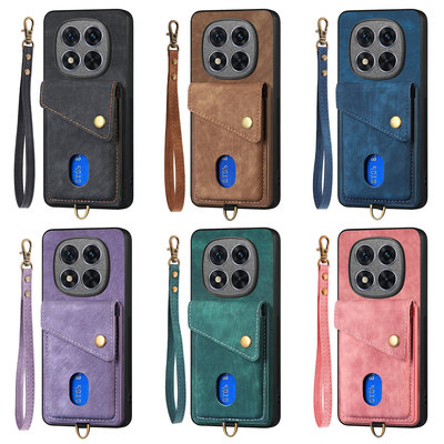适用 红米 Note 14 4G5G 红米 Note 14 pro Note 14 pro plus 小米 poco M7pro插卡挂绳壳商务高级感保护套