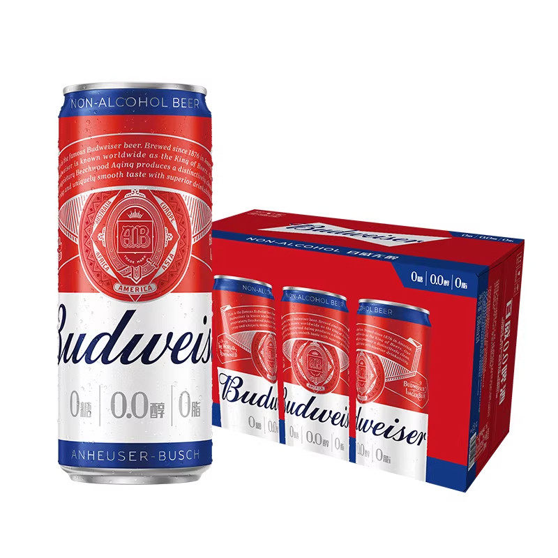 Budweiser/百威0.0%无醇啤酒330ML*24听低酒精醇正代酒整箱