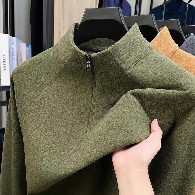 芸锦高端女装双面德绒更保暖高档青中年男士半拉链卫衣纯色打底衫,男装,中老年上装,淘宝优惠券,粉丝福利购,淘宝优惠卷