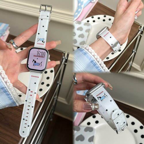 【可爱波点小狗适用iwatch表带】