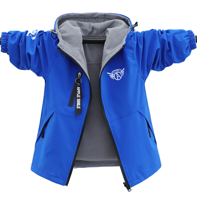 冬装新款男孩加绒双面穿3-15外套