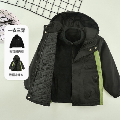 加绒春秋冬夹棉加厚风衣外套