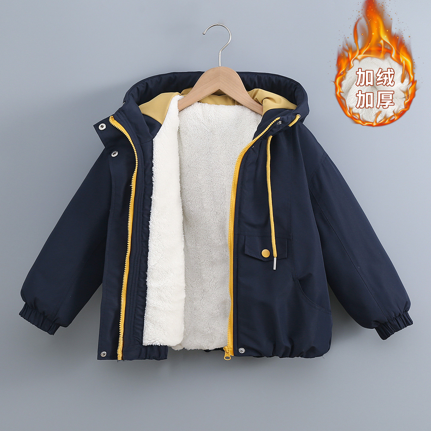 女童户外棉服冬装外套中大儿童装洋气加绒加厚派克服女孩冬季棉衣