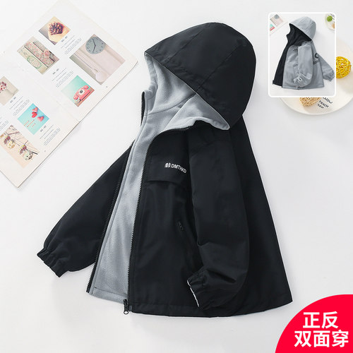 男童冬季双面穿外套2025新款