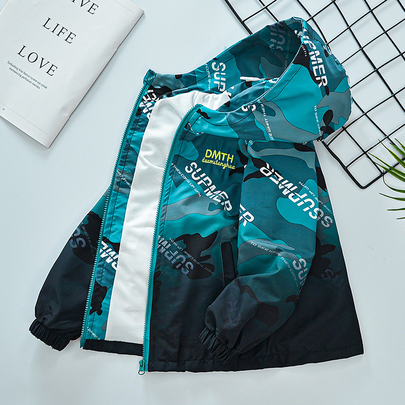 男童冲锋衣春秋童装渐变色3-15岁