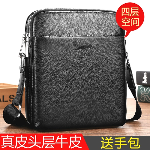 Кожаная сумка на одно плечо, сумка через плечо для отдыха, рюкзак, небольшая сумка, из натуральной кожи, воловья кожа, в корейском стиле