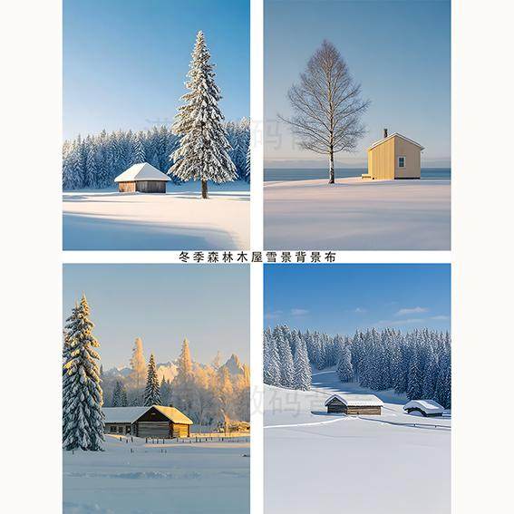 影楼室内雪景拍照背景布