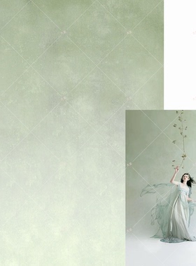 夏日绿色系渐变晕染油画背景布影楼婚纱摄影背景布少女古风渐变风