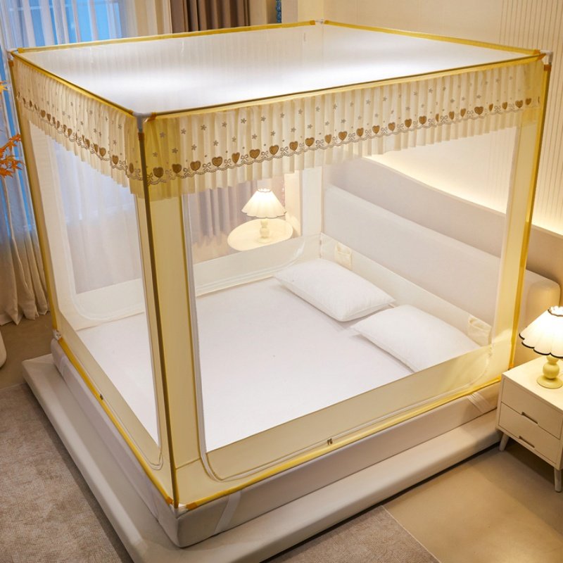2026新款儿童防摔蚊帐家用卧室免安装蒙古包婴儿防止掉床全包纹帐