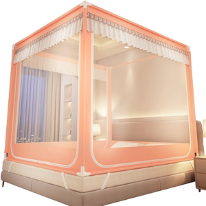 2024新款家用蚊帐卧室防止掉床高级蒙古包免安装儿童防摔婴儿围栏