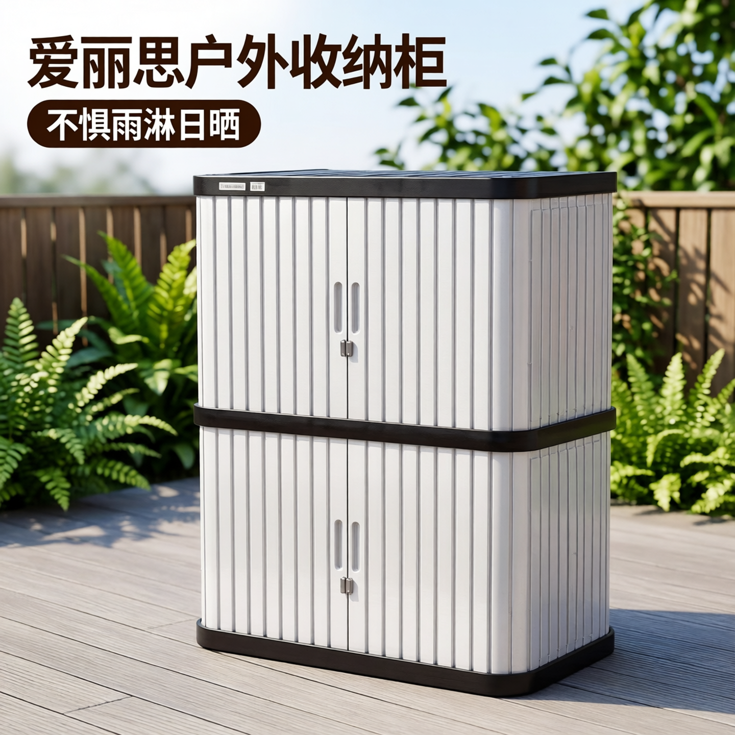 爱丽思阳台塑料收纳柜花园防晒防雨露台户外储物柜庭院储物工具柜