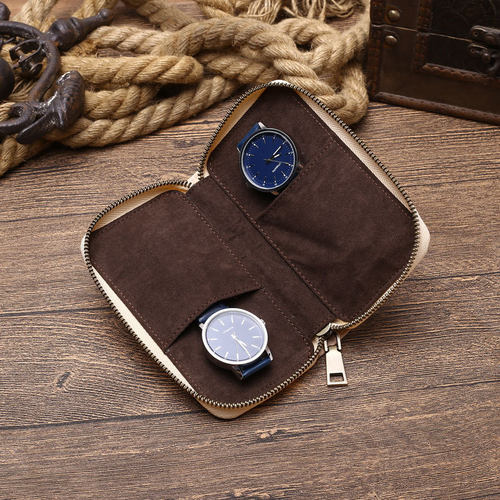 树膏皮手裸色手表盒两只装