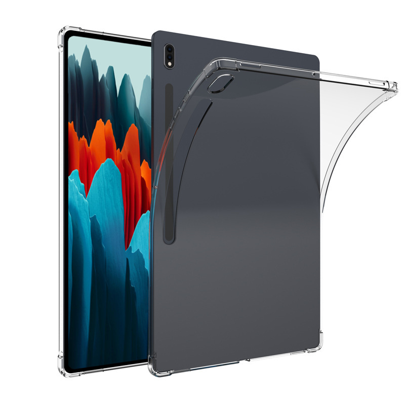 2022年适用于三星Tab S8 Ultra平板软壳保护套14.6寸四角气囊高透S8plus12.4寸S7+ S7FE 全包防摔防滑硅胶套