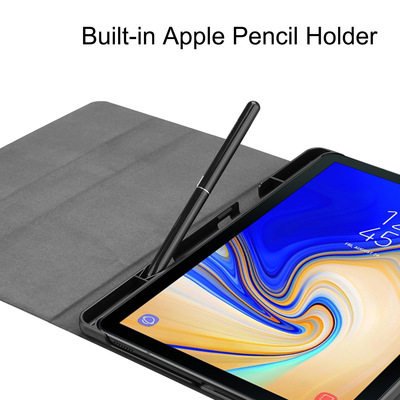 2022年新款适用于三星Tab S4 10.5 T830平板带笔槽保护套T835牛皮纹商务皮套智能休眠保护壳三折全包防摔