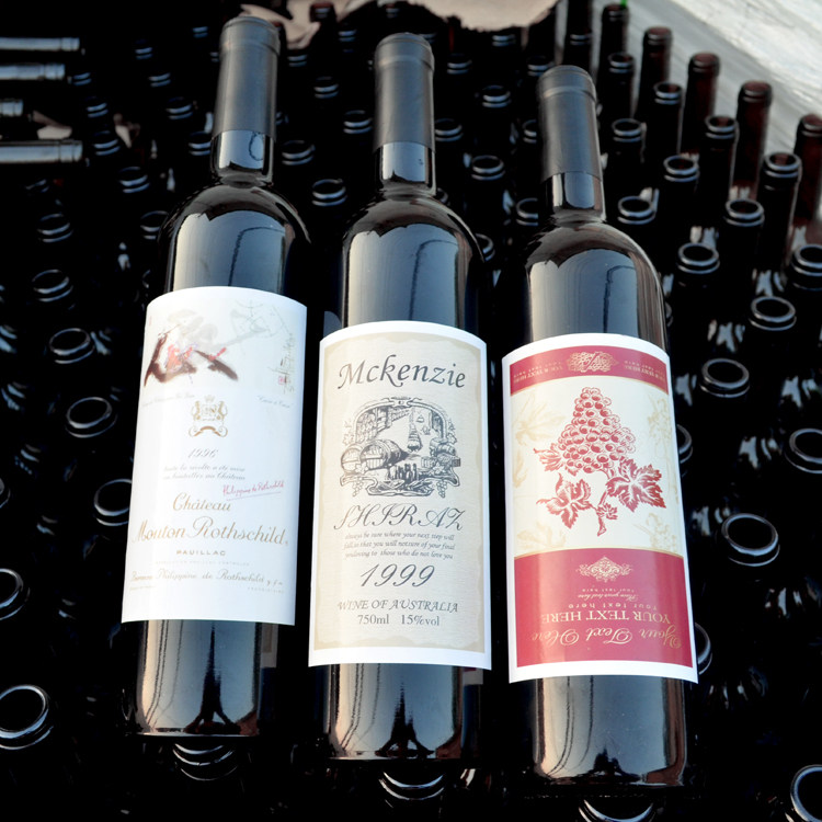 红酒瓶750mll黑色柜装空瓶子摆设葡萄酒瓶送木塞胶套标自酿装饰酒