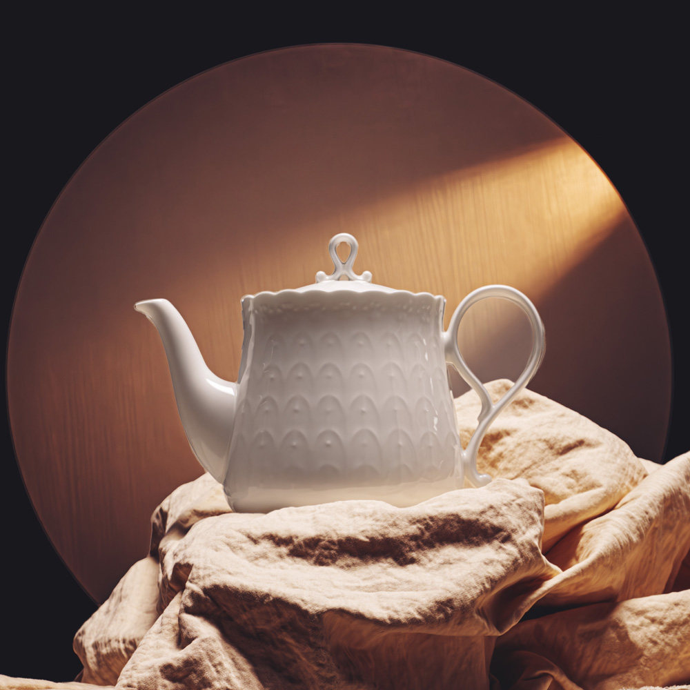 日本NARUMI/鸣海Silky White系列 茶/咖啡壶两用730cc骨瓷茶壶