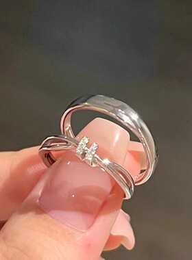 爱意交织情侣戒指女小众轻奢高级感男女一对戒开口情人节礼物批发