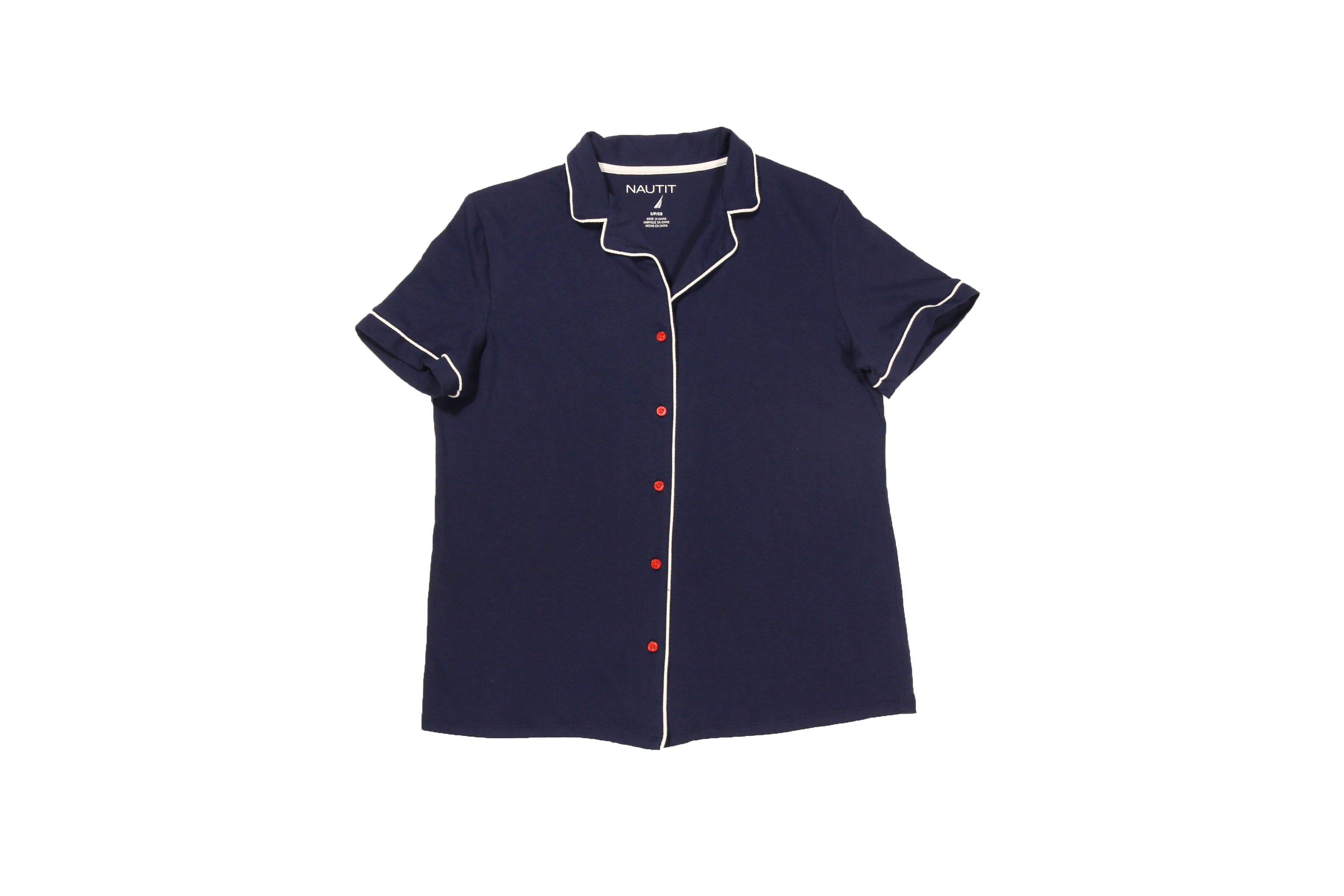 대외 무역 유럽과 미국의 원래 여성 여름 니트 코튼 라펠 가디건 반팔 탑 파자마 바지 느슨하고 편안한 가정복