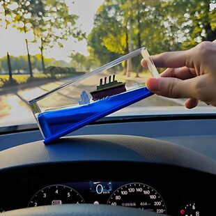 高级感车摆件轮船漂流瓶乘风破浪船中控台装 男式 饰 爱永不落幕