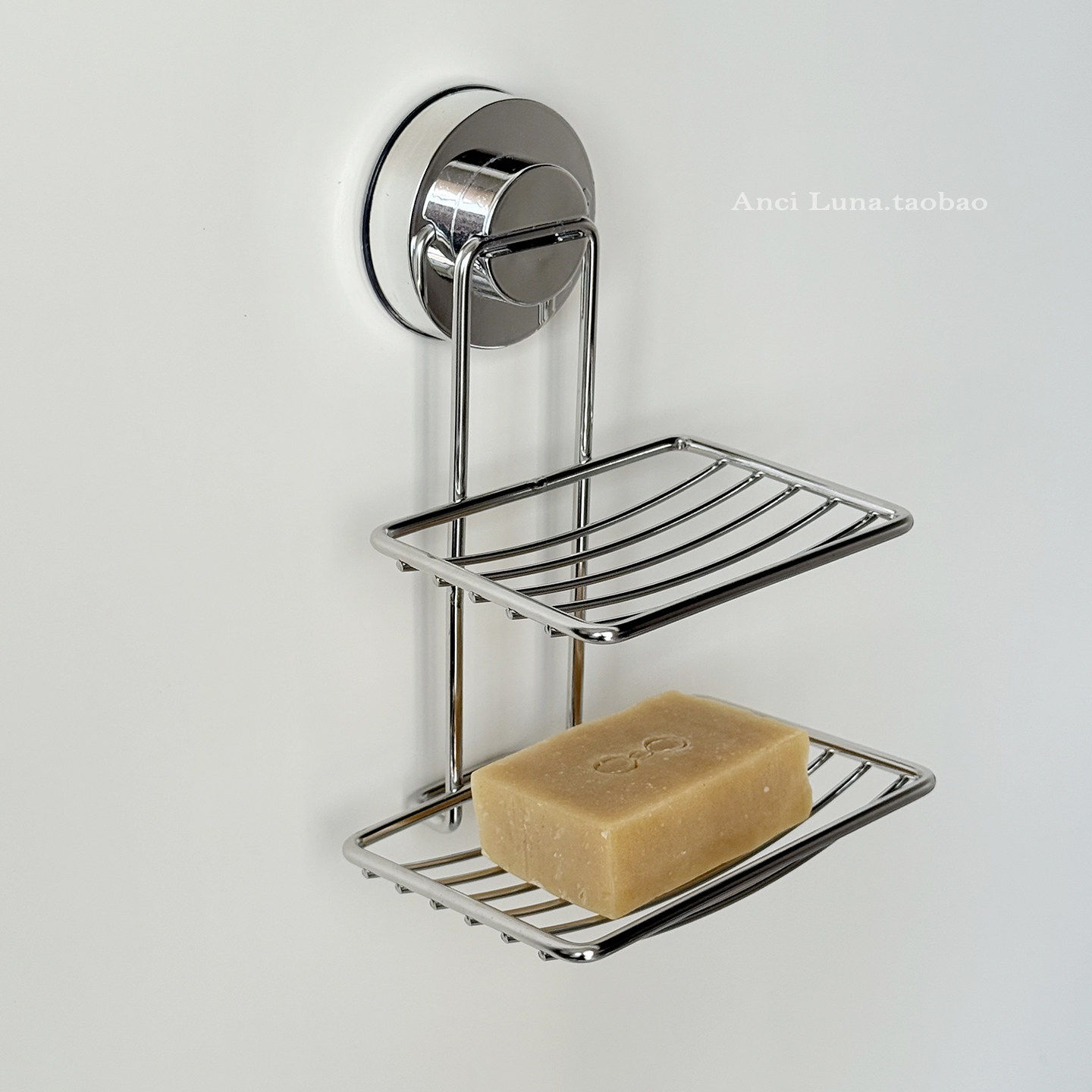 吸盘肥皂盒免打孔壁挂式沥水架卫生间浴室香皂盒不锈钢网格置物架
