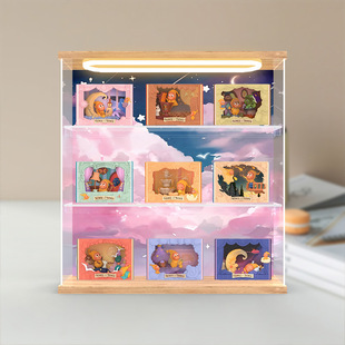 亚克力展示盒透明手办收纳盒适用于泡泡玛特星星人点亮系列防尘罩