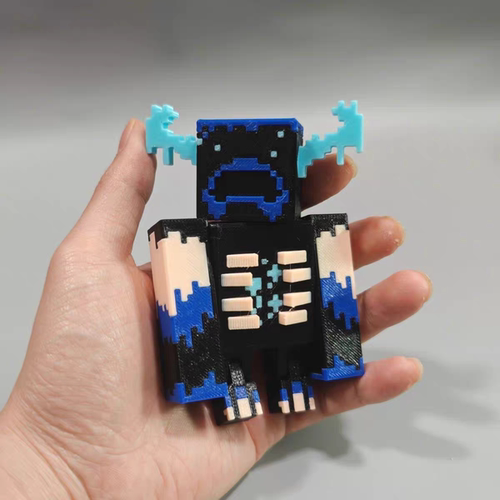 MC我的世界坚守者像素风游戏周边手办模型摆件礼物3D打印可动人偶