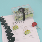 INS水果系列可爱长尾夹办公用品学生文具彩色金属铁夹中号票夹子