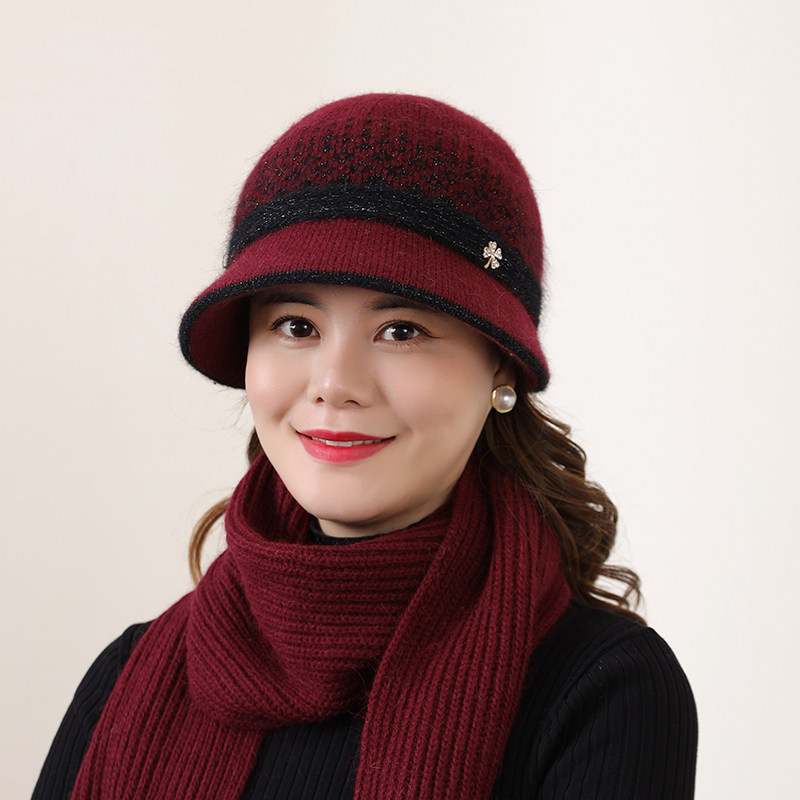 帽子女2023新款秋冬季老人保暖奶奶中年妈妈盆帽洋气渔夫帽毛线帽